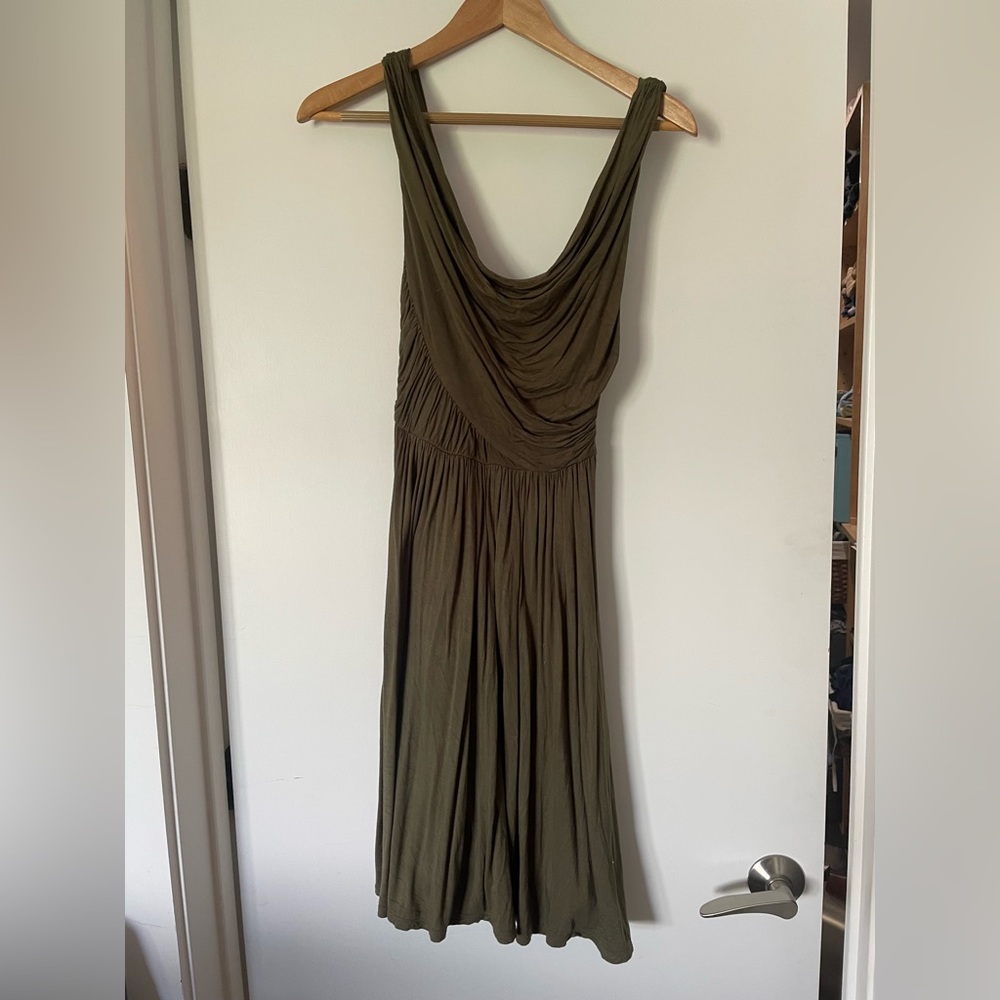 Army green knit dress